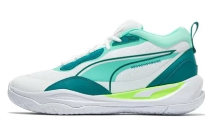 Мужские кроссовки Puma Playmaker Pro Mid бело-бирюзовые