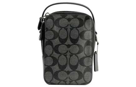 Мужская сумка Coach Trumpets из канваса и кожи, черная