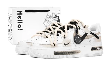 Унисекс-кеды Nike Air Force 1, коричнево-бело-черные