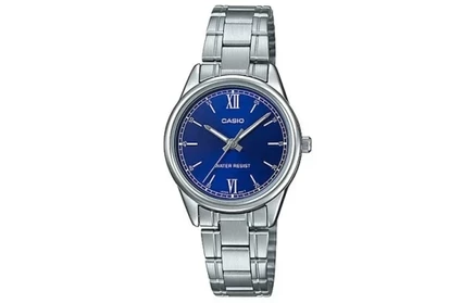 Женские часы Casio LTP-V005D-2B2, серебристо-синий циферблат