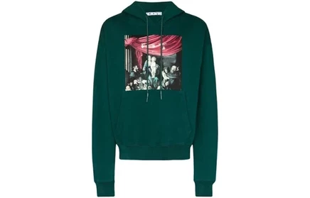 Мужское худи Off-White Caravaggio Painting, зеленое