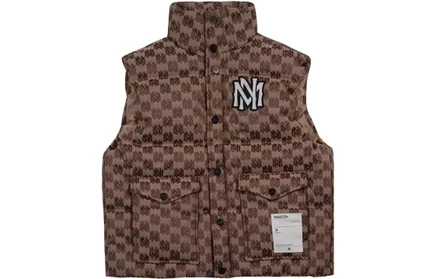 Унисекс пуховый жилет Mitchell & Ness, коричневый