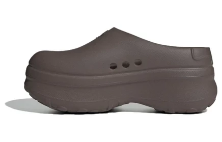 Женские сабо Adidas Adilette Clog Plush, коричневые