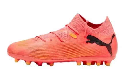 Детские футбольные кроссовки Puma Future 7 Match, красно-черно-желтые