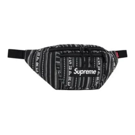 Сумка на пояс Supreme, красно-черная