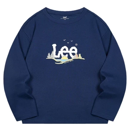 Детская футболка Lee с круглым вырезом, синяя