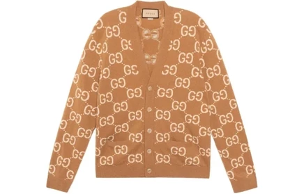 Мужской кардиган Gucci GG Jacquard, бежевый