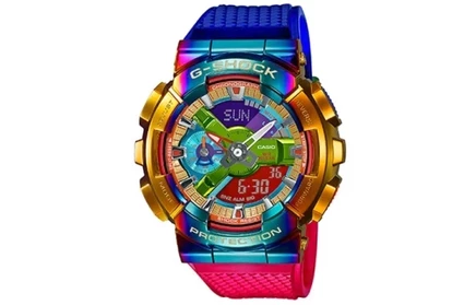 Часы наручные унисекс для активного отдыха Casio GM 110RB 2A multicolor watch dial