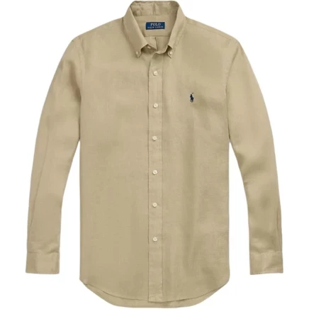 Мужская легкая рубашка Polo Ralph Lauren, цвета хаки