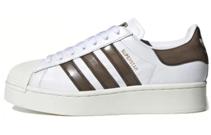 Женские кеды adidas Superstar Bold, бело-коричневые