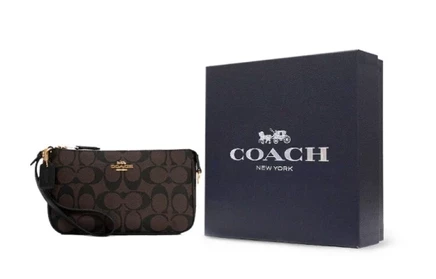 Женский клатч Coach Nolita, коричневый с черным