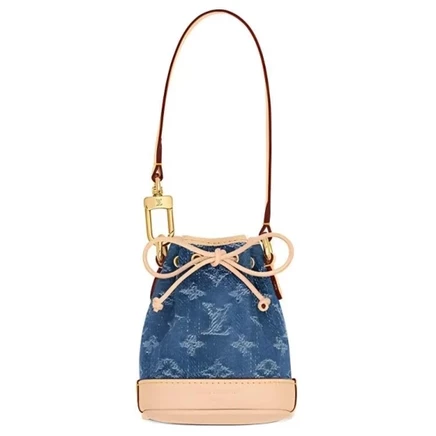 Женская сумка Louis Vuitton Noe Extra Mini, бежевая и синяя