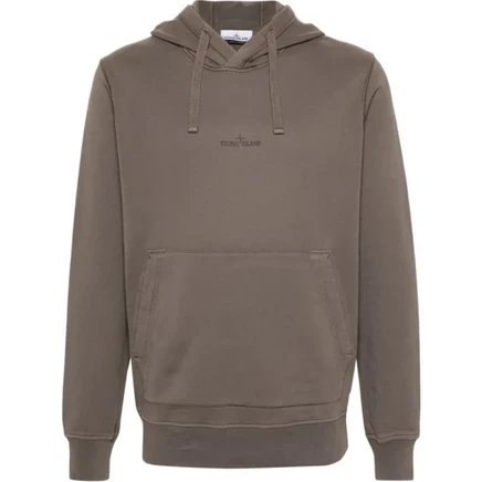 Мужское худи Stone Island с логотипом, коричневое