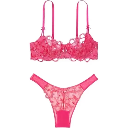 Женский комплект белья Victoria's Secret, ярко-розовый