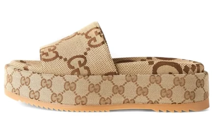 Женские шлепанцы Gucci GG Lame Platform