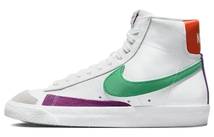 Женские кеды Nike Blazer Mid 77, бело-зелено-розовые