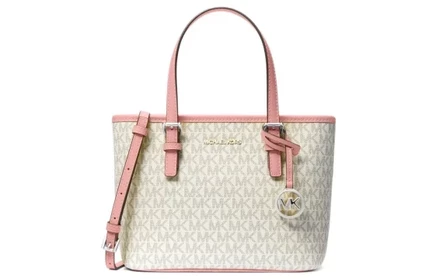 Женская сумка Michael Kors Jet Set, бело-розовая