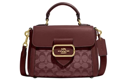 Женская сумка Coach Morgan из кожи, бордовая