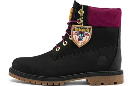 Женские ботинки Timberland Heritage 6″, черные с розовым