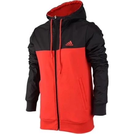 Мужская куртка Adidas с капюшоном, красно-черная