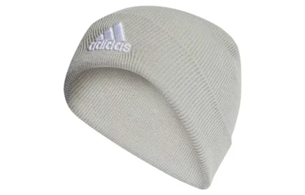 Мужская шапка-бини Adidas, серебристо-серая с белым