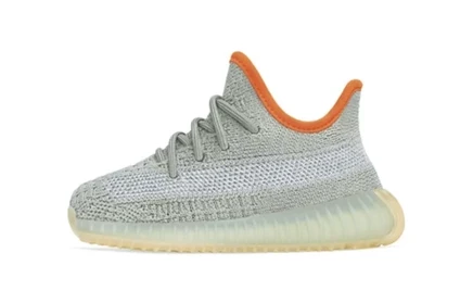 Детские кроссовки adidas Yeezy 350 V2, серо-зеленые