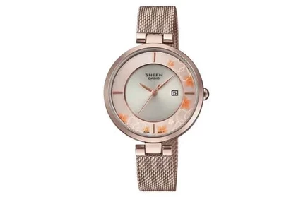 Женские часы Casio Sheen, ремешок розовое золото