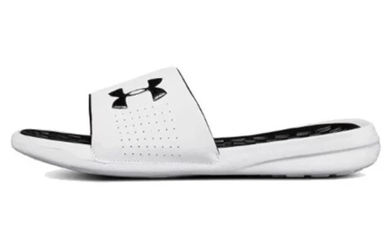 Шлёпанцы Under Armour Playmaker Fixed Strap, бело-черные