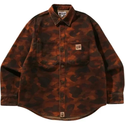 Мужская рубашка A Bathing Ape, коричневая