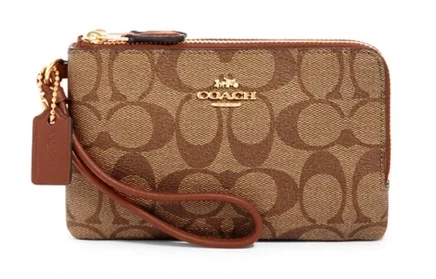 Женский клатч Coach Corner Zip, коричневый