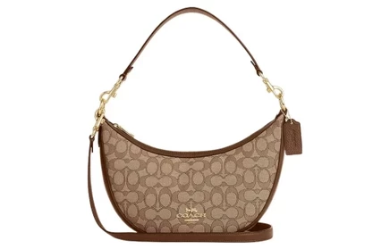 Женская сумка Coach Aria из кожи, коричневая