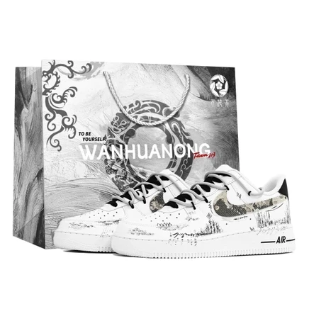 Мужские кеды Nike Air Force 1, черно-белые