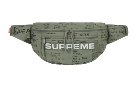 Поясная сумка Supreme из хлопка и нейлона, зеленая