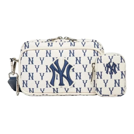 Мини-сумка MLB NY Yankees через плечо, бежевая