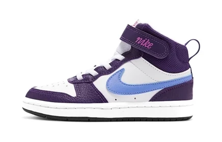 Детские кеды Nike Court Borough Mid 2, бело-фиолетовые