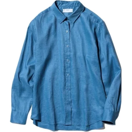 Женская рубашка Uniqlo 2000195825837, синяя