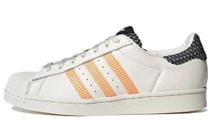 Мужские кроссовки adidas Superstar, бело-оранжевые