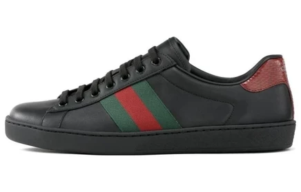 Мужские кроссовки Gucci Ace Leather, черные