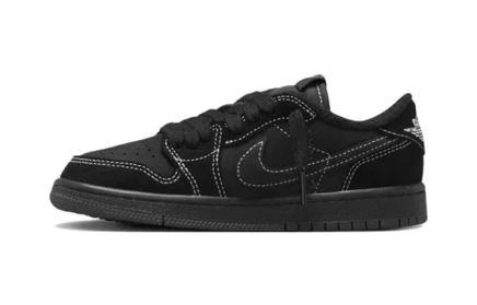 Детские кеды Jordan x Travis Scott AJ1 Low, черные