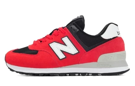 Кроссовки New Balance 574, черные, красные и белые
