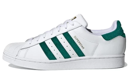 Мужские кроссовки Adidas Superstar, бело-зеленые