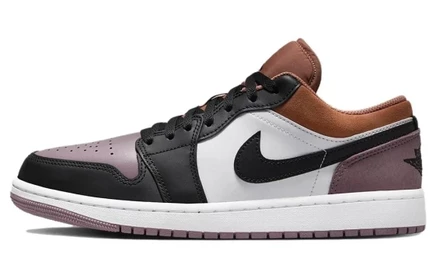 Мужские кеды Jordan 1 Low SE, бело-коричнево-фиолетовые
