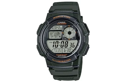 Мужские часы Casio AE-1000W-3AV, серо-зеленые