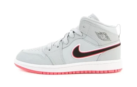 Детские кроссовки Jordan 1 Mid, серо-розовые