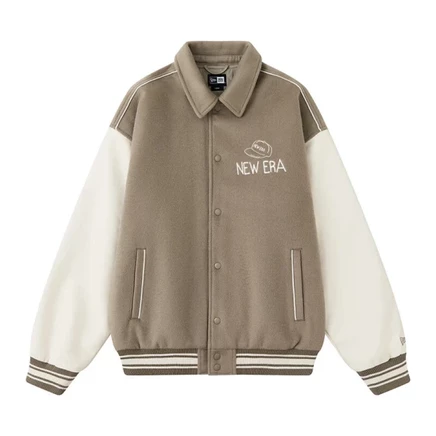 Унисекс бомбер New Era с лацканами, утепленный, серый