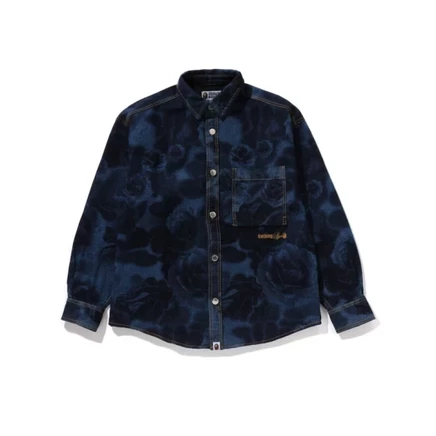Мужская рубашка A Bathing Ape, темно-синяя