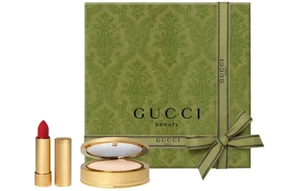 Набор Gucci: пудра и помада, матовый финиш