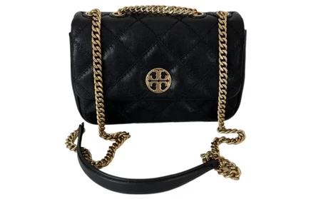 Женская сумка Tory Burch TB Willa, кожаная, черная