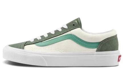 Ретро-кеды Vans Style 36, бело-зеленые