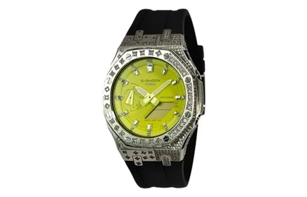 Унисекс-часы Casio GA2100, желтый циферблат, черный ремешок